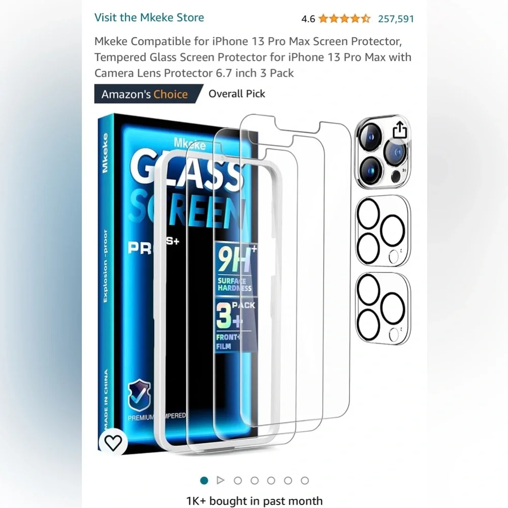 iPhone 13 screen protector 2 pack -tempered glass